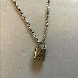 Idlewild Upcycled Jewelry LV Silver Padlock Necklace
